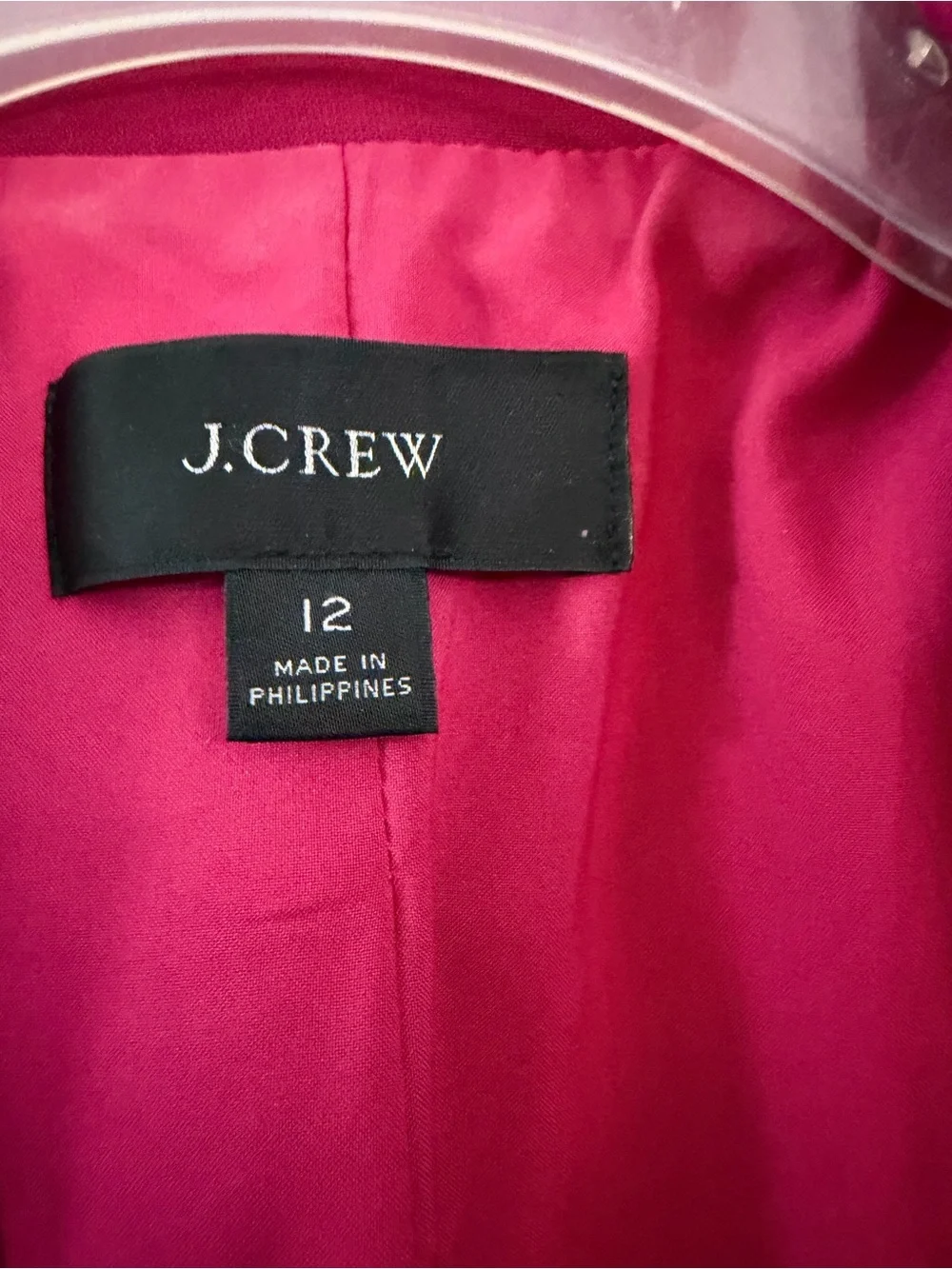 J Crew fushcia double button lined blazer